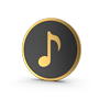 3D disk image with music note icon